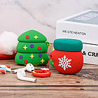 Чохол футляр для навушників AirPods новорічна ялинка силіконовий, фото 2