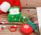 Чохол футляр для навушників AirPods новорічна ялинка силіконовий, фото 5