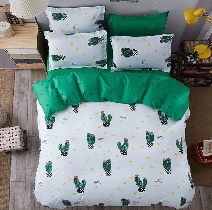 Стильное постельное белье  кактус зелёный