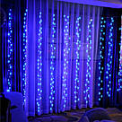 Гірлянда штора-водоспад 3*2 теплий білий,Світлодіодна гірлянда 280 LED,прозорий шнур з перехідником, фото 6