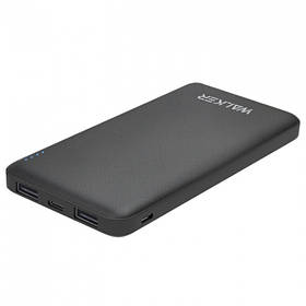 Powerbank WALKER WB-410 10000mAh 2USB/2.1 A/A 2.1 Роз'єм Type-C/micro black