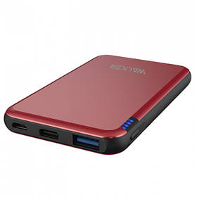 Powerbank WALKER WB-505 5000mAh Metal 1USB/A 2.1 Роз'єм Type-C/micro red