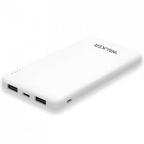 Powerbank WALKER WB-410 10000mAh 2USB/2.1 A/A 2.1 Роз'єм Type-C/micro white