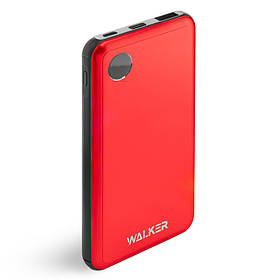 Powerbank WALKER WB-510 10000mAh Metal +LCD 1USB/A 2.1 Роз'єм Type-C/micro red