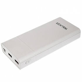 Powerbank WALKER WB-520 20000mAh 2USB/2.1 A/A 2.1 Роз'єм Type-C/micro white