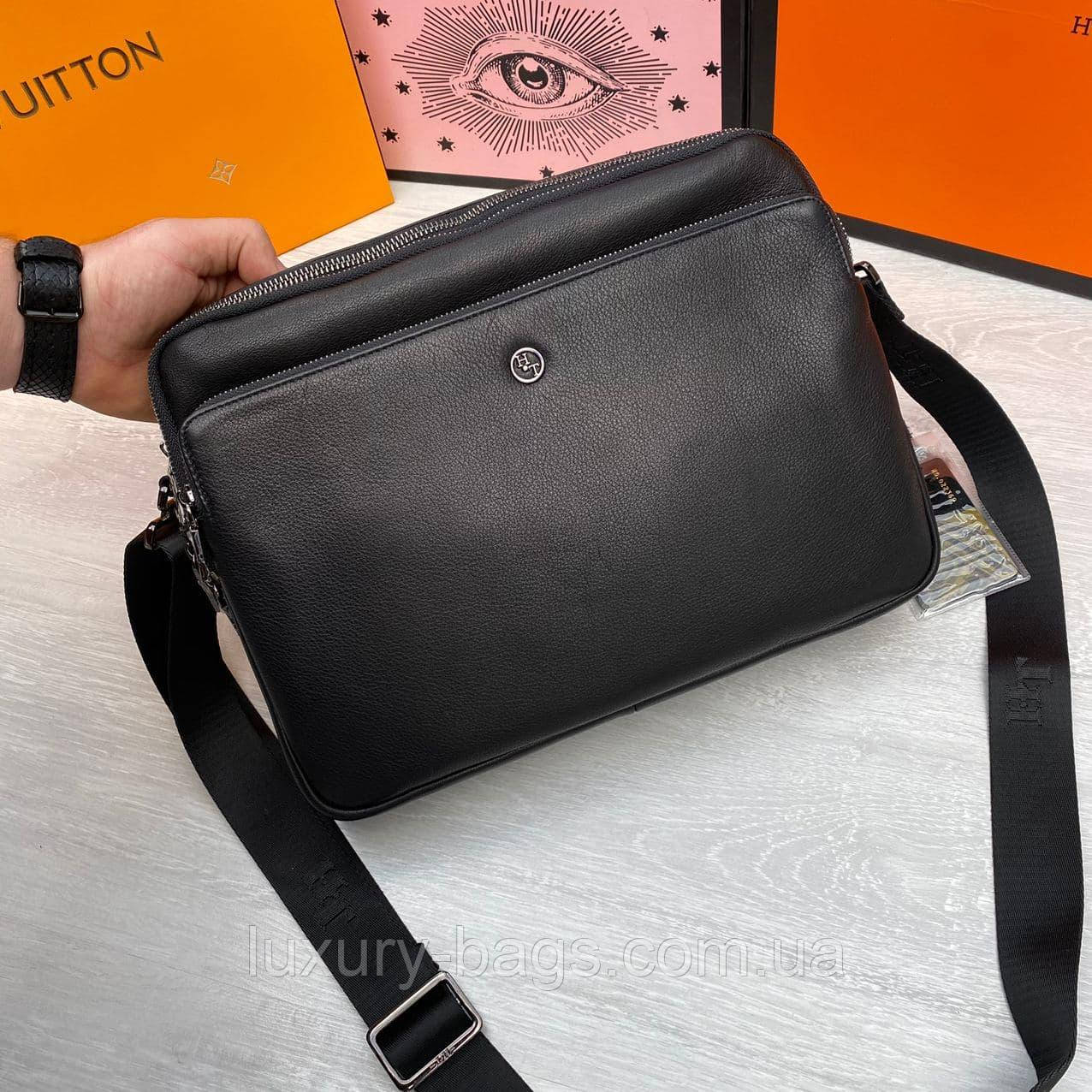 Чоловіча шкіряна сумка H.T leather формату А4