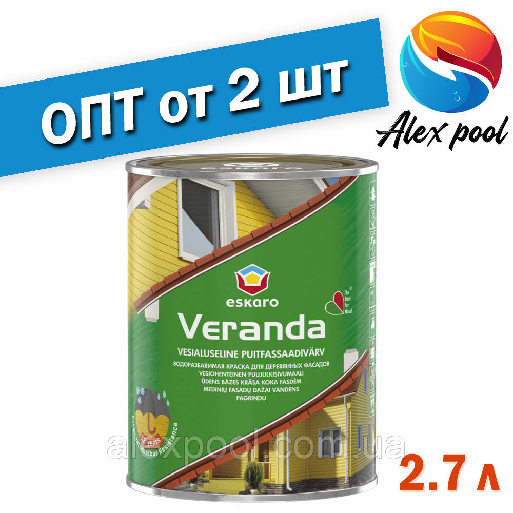 Eskaro Veranda TR 2,7 л - Масляно-акрилова фарба для деревини