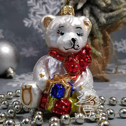 Мишко з подарунками білий Irena, фото 1