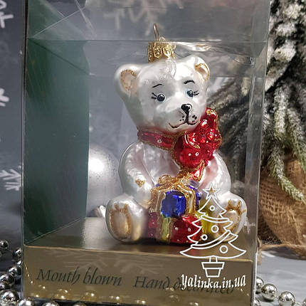 Мишко з подарунками білий Irena, фото 2