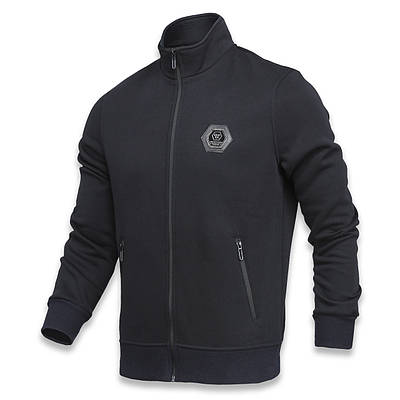 Кофта весна-осень мужская т синяя PHILIPP PLEIN с патчем #6 стойка К-101 DBLU S(Р) 21-605-003