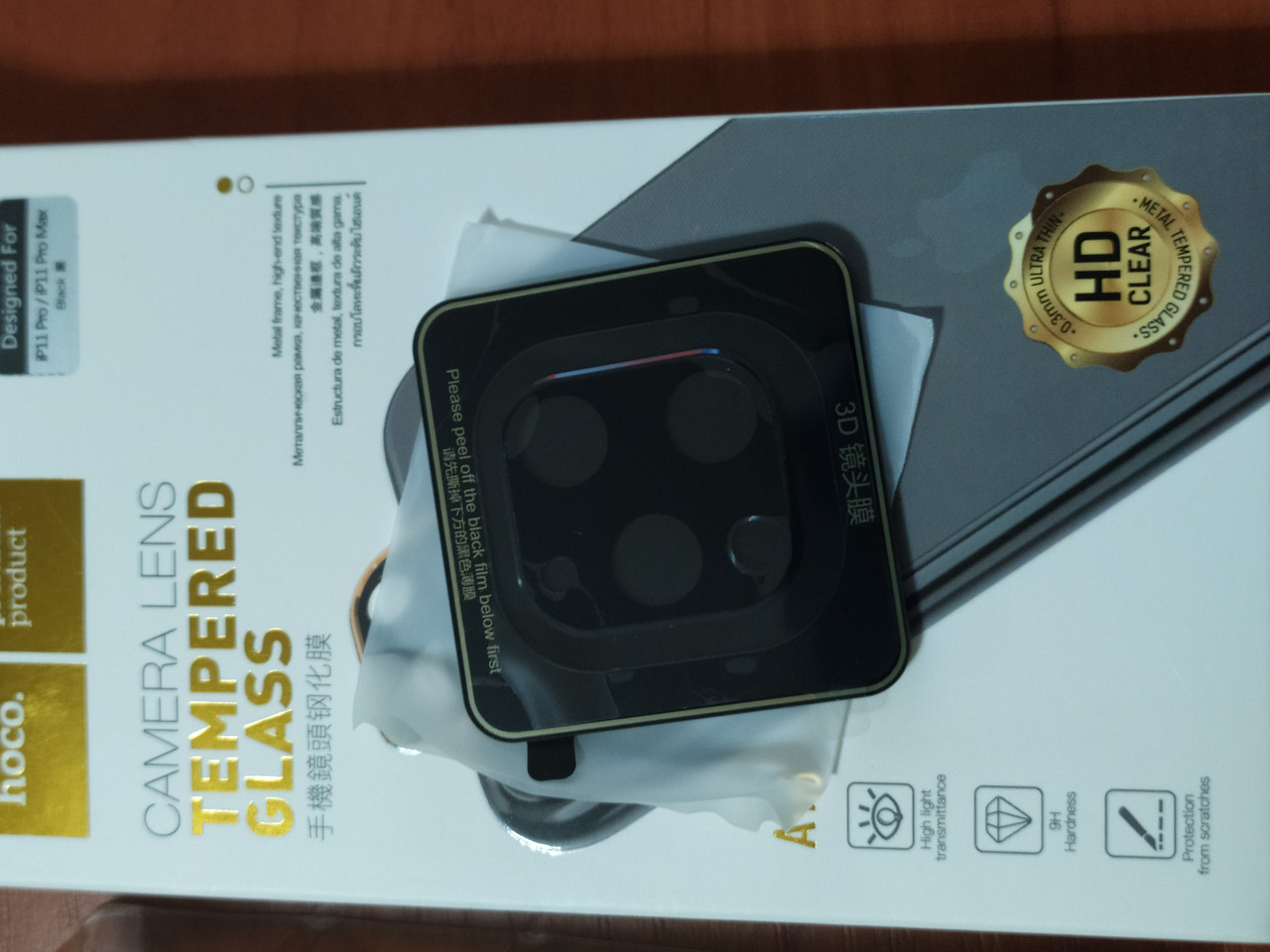 Захисне скло на камеру Hoco 3D Metal for iPhone 11 Pro / 11 Pro Max (чорний)