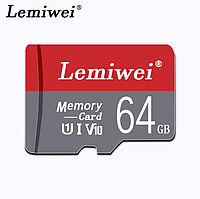 Карта памяти, флешка MicroSD 64GB Class 10 + SD Adapter микро сд 64 гб для телефона, смартфона, планшета JK64