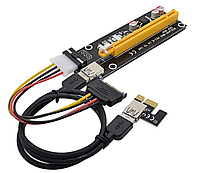 Райзер молекс 002 60 см USB PCI-E 1-16x molex