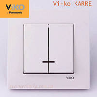 Выключатель двойной с подсветкой VI-KO Karre белого цвета
