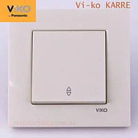 Выключатель одноклавишный проходной VI-KO Karre скрытой установки (кремовый)