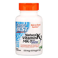 Вітамін К2 в Формі МК-7, Vitamin K2 as MK-7, Doctor's Best, 100 мкг, 60 капсул