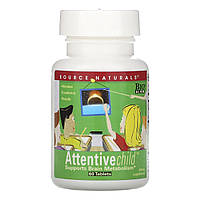Комплекс для Підтримки Уваги у Дітей, Attentive Child, Source Naturals, 60 таблеток