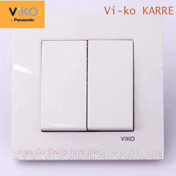 Выключатель двухклавишный VI-KO Karre скрытой установки (белый) - фото 1 - id-p162253175