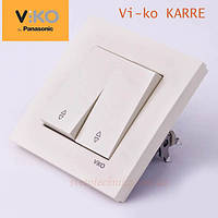 Выключатель двухклавишный проходной VI-KO Karre скрытой установки (белый)