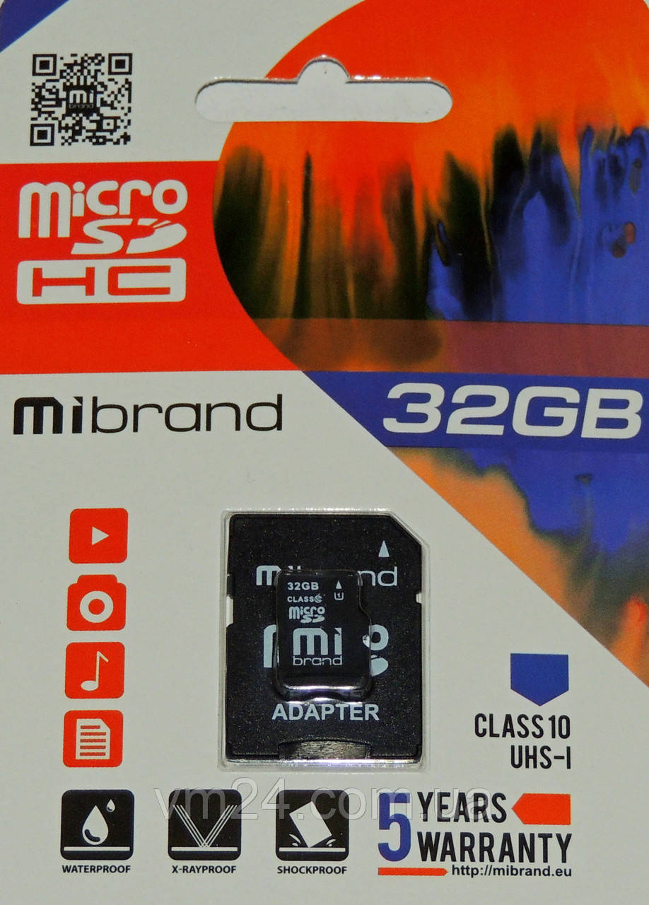 Картка пам'яті MicroSDHC 32GB UHS-1 SpeedFlash Class 10 гарантія