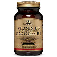 Вітамін D3, Cholecalciferol, Solgar, 25 мкг, 1,000 МО, 100 гелевих капсул