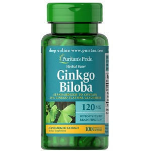 Препарат для судин мозку Puritan's Pride Ginkgo Biloba Standardized Extract 120 mg (100 капсул.), фото 1