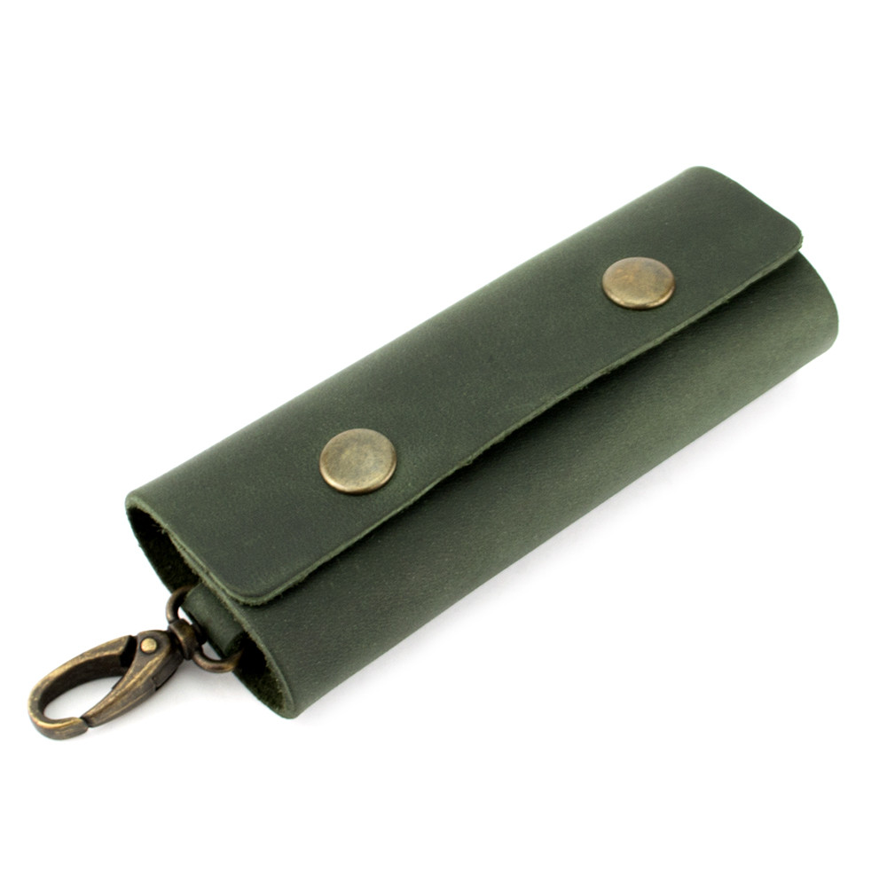 Ключниця шкіряна з карабіном HandyCover HC0055 зелена