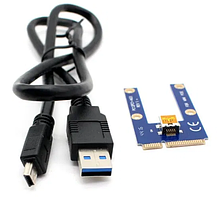 Riser райзер mini PCI-E — usb 3.0 плата +usb шнур міні pci-e