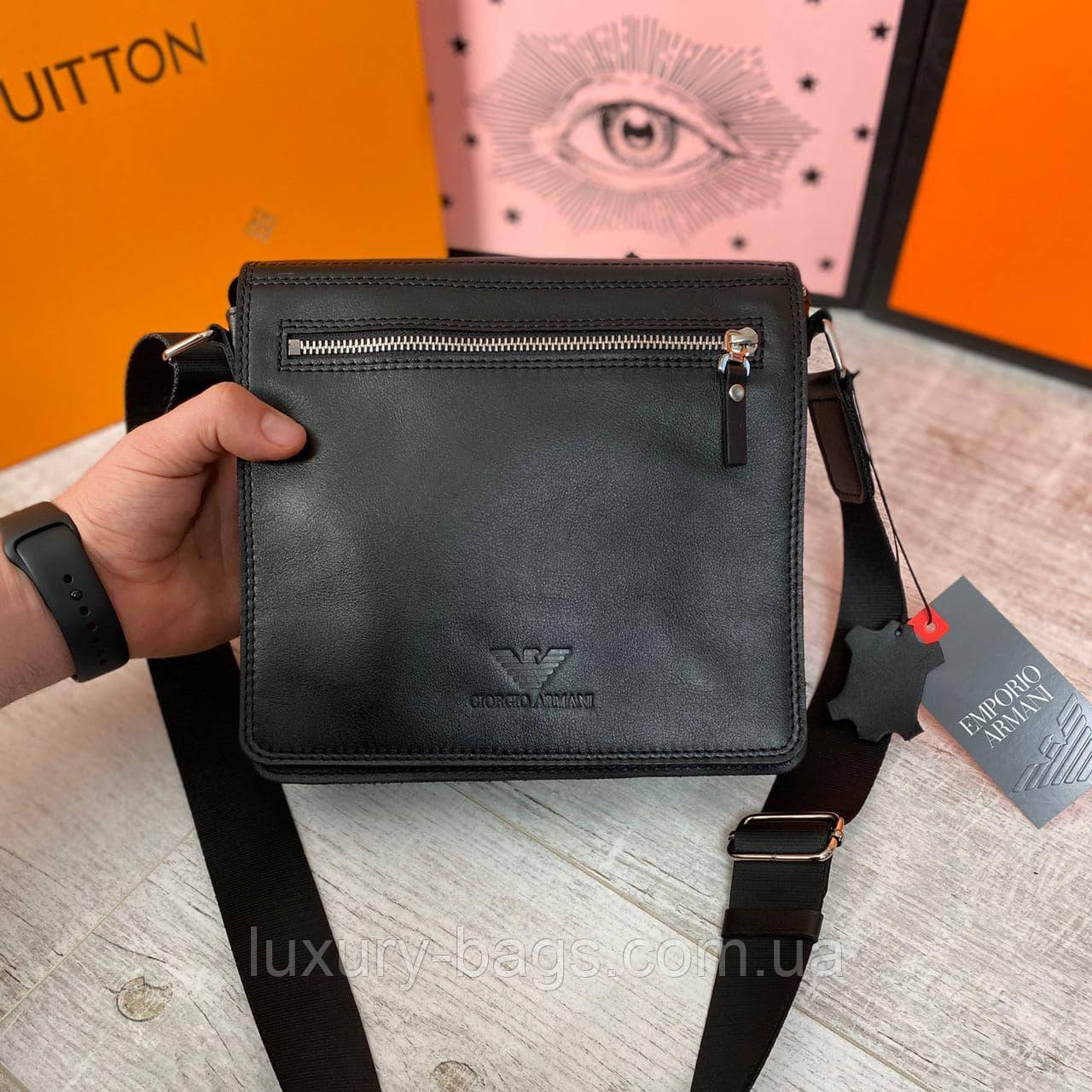 Чоловіча шкіряна сумка ручна робота Armani