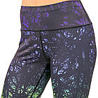 Лосини для фітнесу та йоги з принтом Lingo Абстракція BK19 розмір S-2XL-42-50 чорний, фото 3