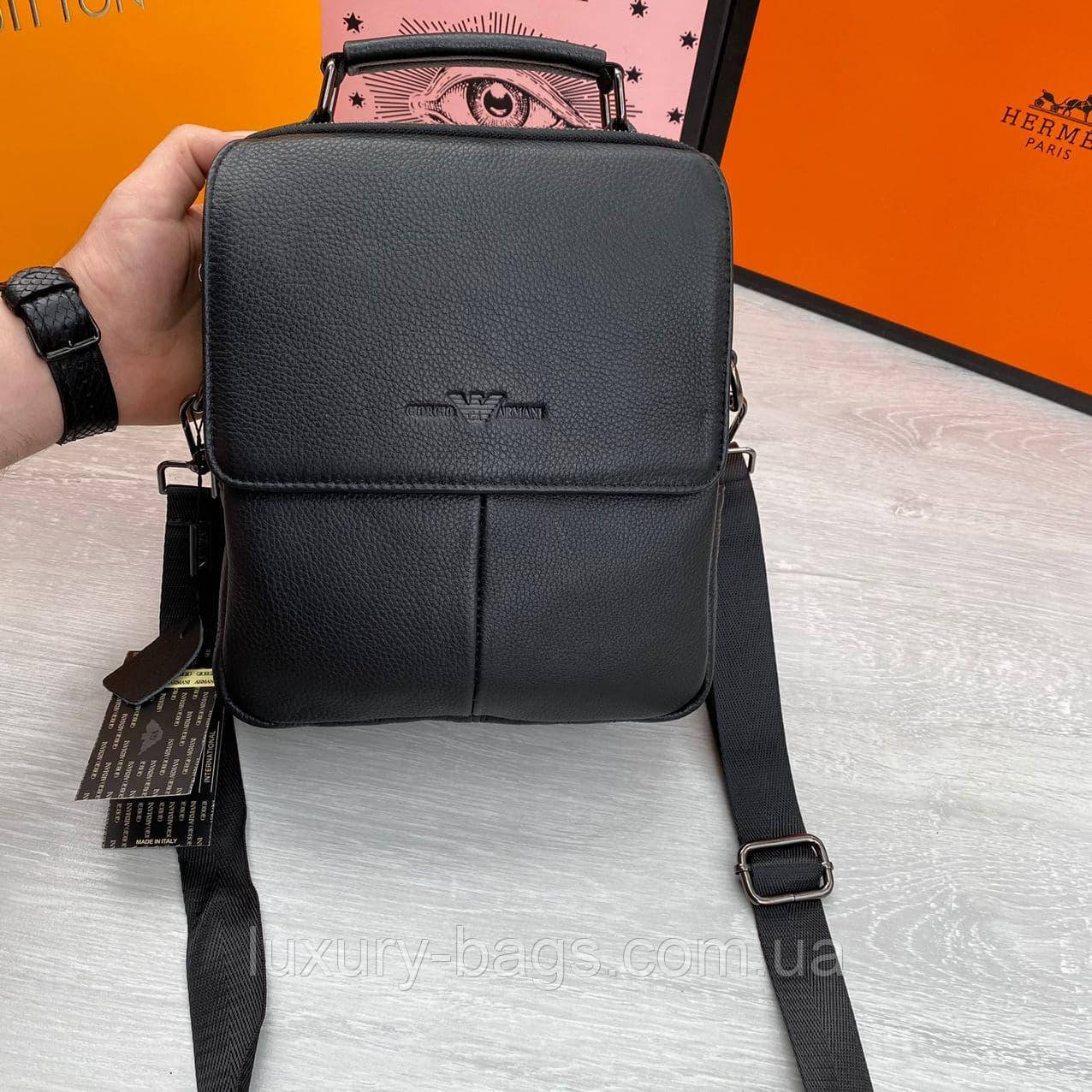Шкіряна сумка барсетка Armani Армані