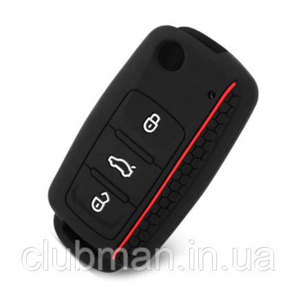 Силіконовий чохол для ключа VW Golf 4 5 6 7 Bora Jetta POLO MK4 MK6 Passat B5 B6 Чорний, фото 2