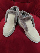 Черевики з хутром Evromoda 484 36 Бежеві замші, фото 2