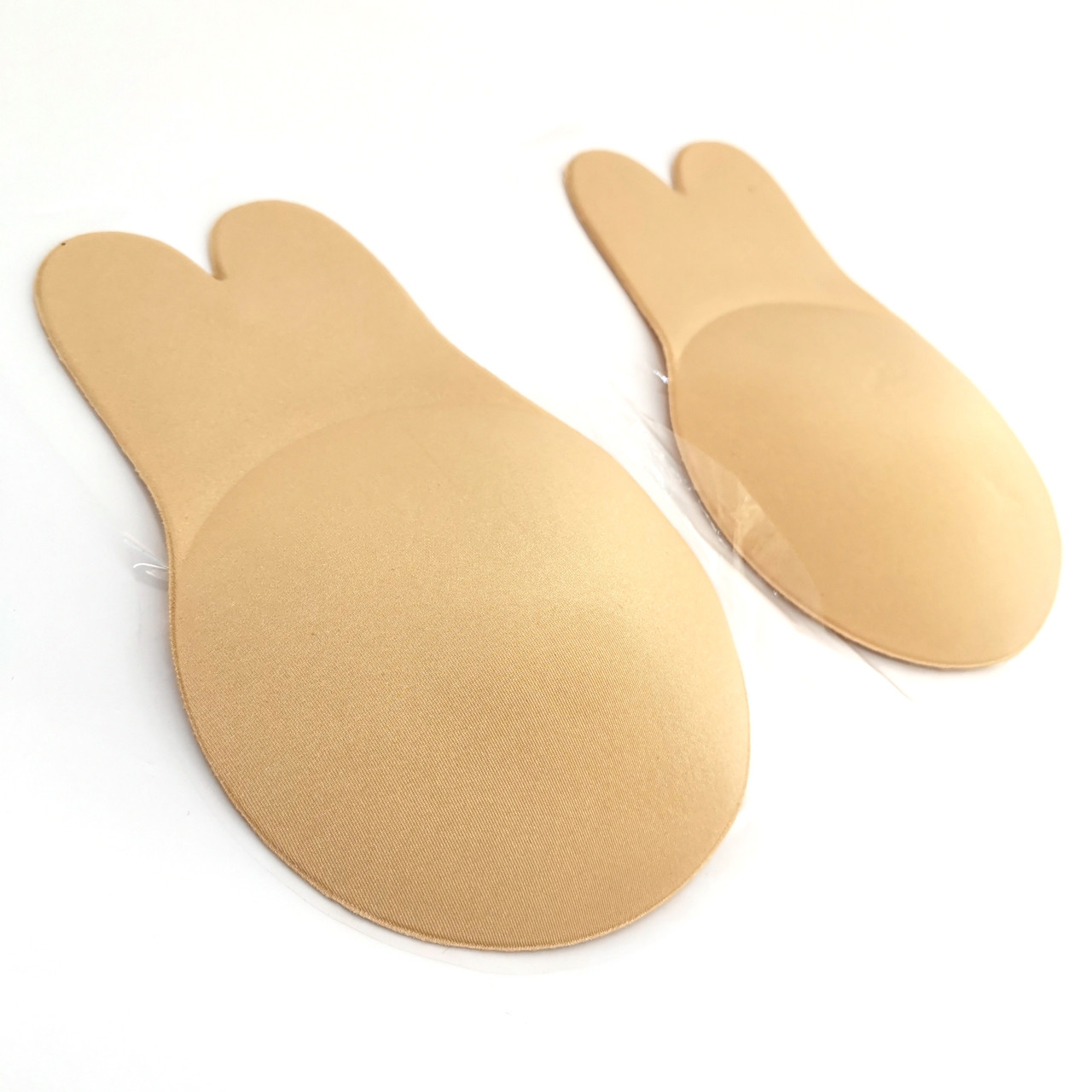 Багаторазові силіконові наклейки з вушками для підняття грудей, розмір L/XL (В) 11 см, тілесні