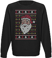 Свитшот новогодний "Christmas Sweater Santa" (чёрный)