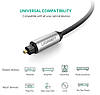 Кабель аудіо Ugreen Toslink оптичний 7mm нейлонова оплетка 1М Black (AV108), фото 3