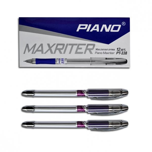 Ручка олійна Piano Maxriter PT-338 4 км фіолетова 0,5mm. 12 уп 140бл 1700ящ