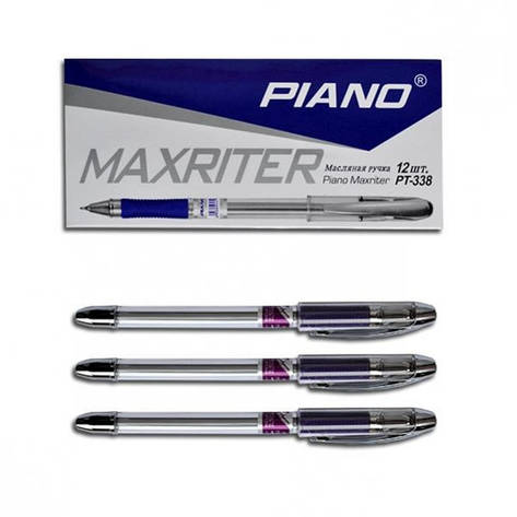 Ручка олійна Piano Maxriter PT-338 4 км фіолетова 0,5mm. 12 уп 140бл 1700ящ, фото 2