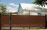Ворота ковані закриті профнастілом 6840, фото 2