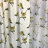 Готові атласні штори з тюлю Штори 150x270 + тюль 400x270 Якісне шторі з тюлю Штори та тюль у квіти, фото 2