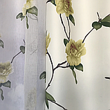 Готові атласні штори з тюлю Штори 150x270 + тюль 400x270 Якісне шторі з тюлю Штори та тюль у квіти, фото 6