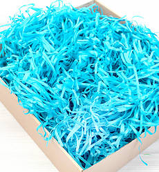 Наповнювач для подарункових коробок (50 г), папір високої якості, колір - блакитний