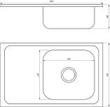 Кутова кухонна мийка Mira MR 8050 R Matt Right накладная, фото 3