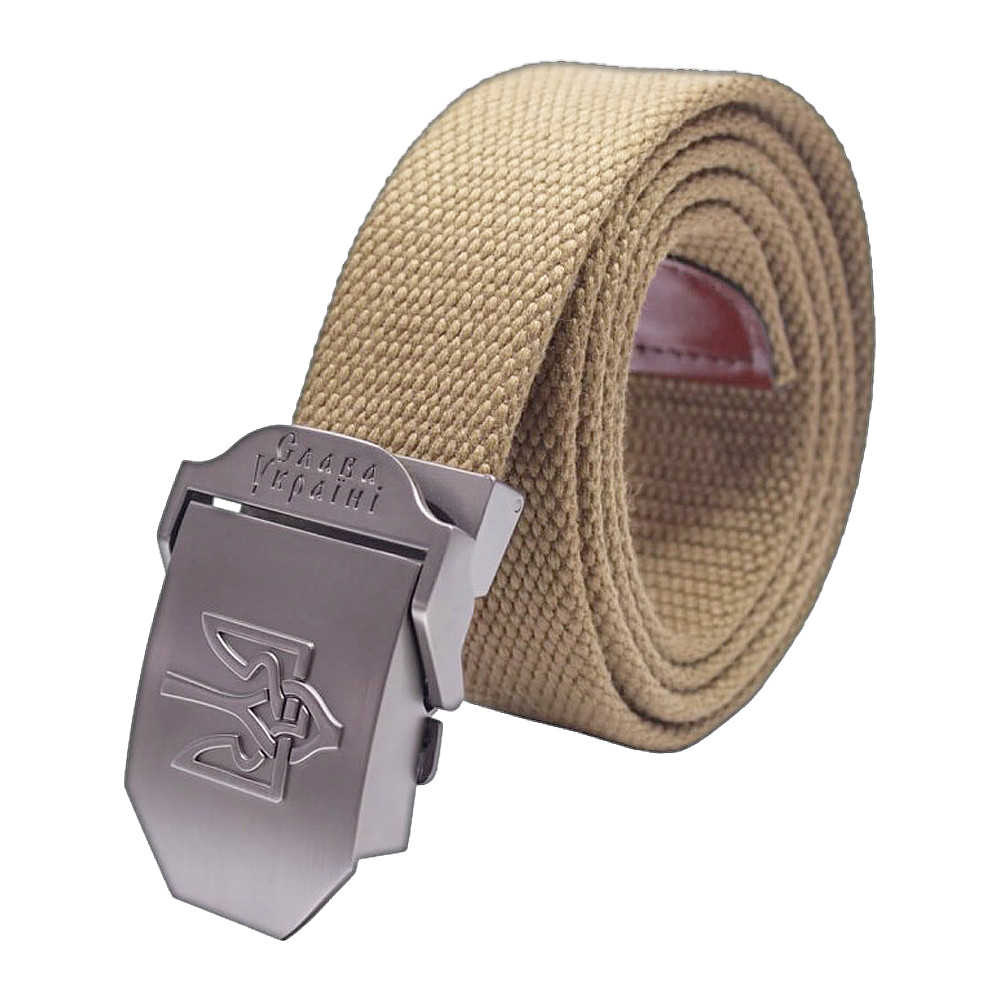 🔱 Ремінь тактичний з Тризубом (койот) для поліції, нацгвардії, зсу, військових, фото 1