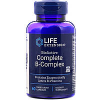 Комплекс Вітамінів Групи В, BioActive Complete B-Complex, Life Extension, 60 капсул вегетаріанських
