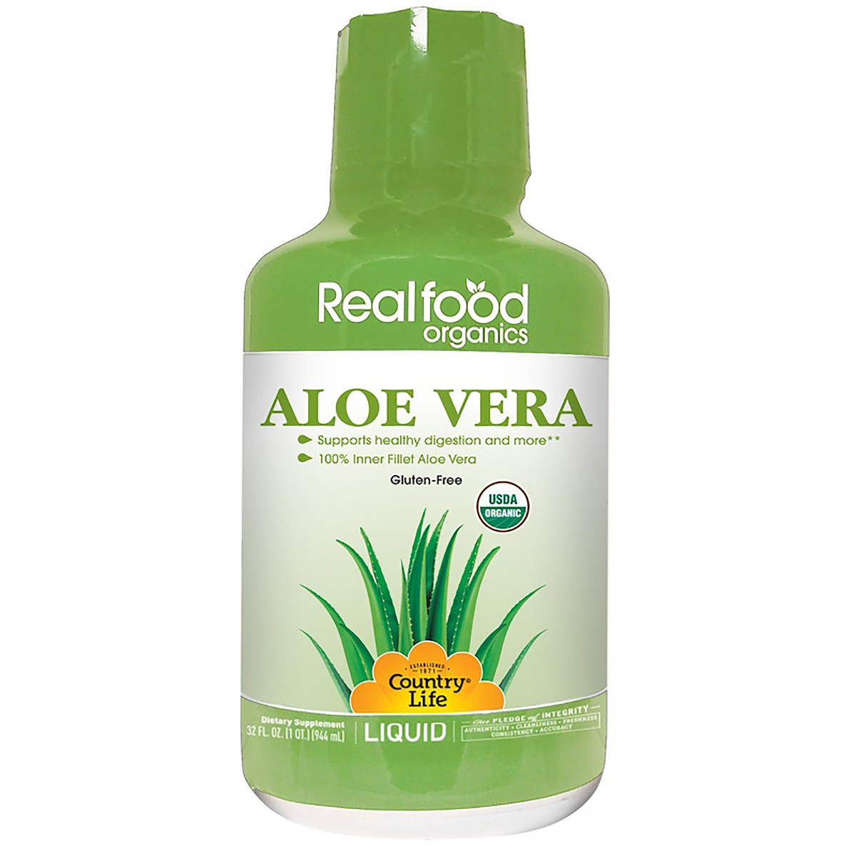 Рідкий екстракт Алое Віра, Aloe Vera Liquid, Country Life, 944 мл