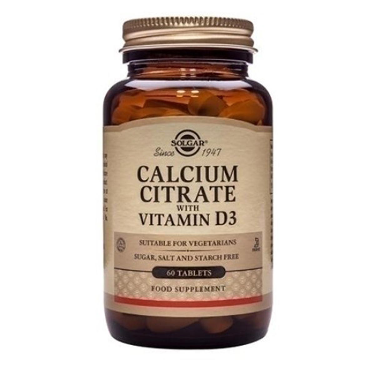 Цитрат Кальцію + Вітамін D3, Calcium Citrate with Vitamin D3, Solgar, 60 таблеток