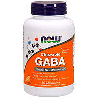 GABA (Гама-Аміномасляна Кислота), Цитрусовий Смак, Now Foods, 250 мг, 90 жувальних таблеток
