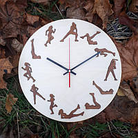 Настенные деревянные тематические часы спорт с бесшумным механизмом