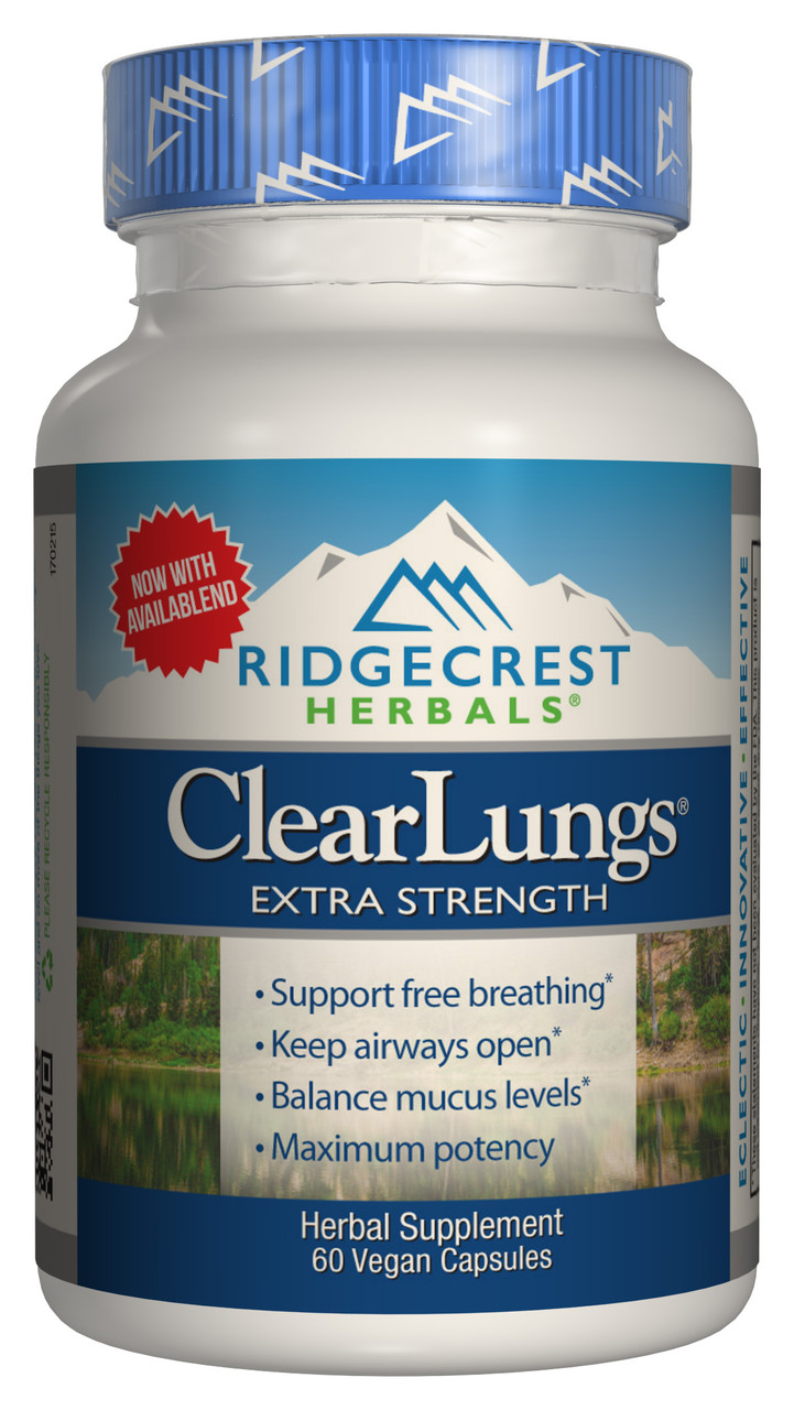 Комплекс для підтримки Легких, Екстра Сила, Clear Lungs, RidgeCrest Herbals, 60 гелевих капсул